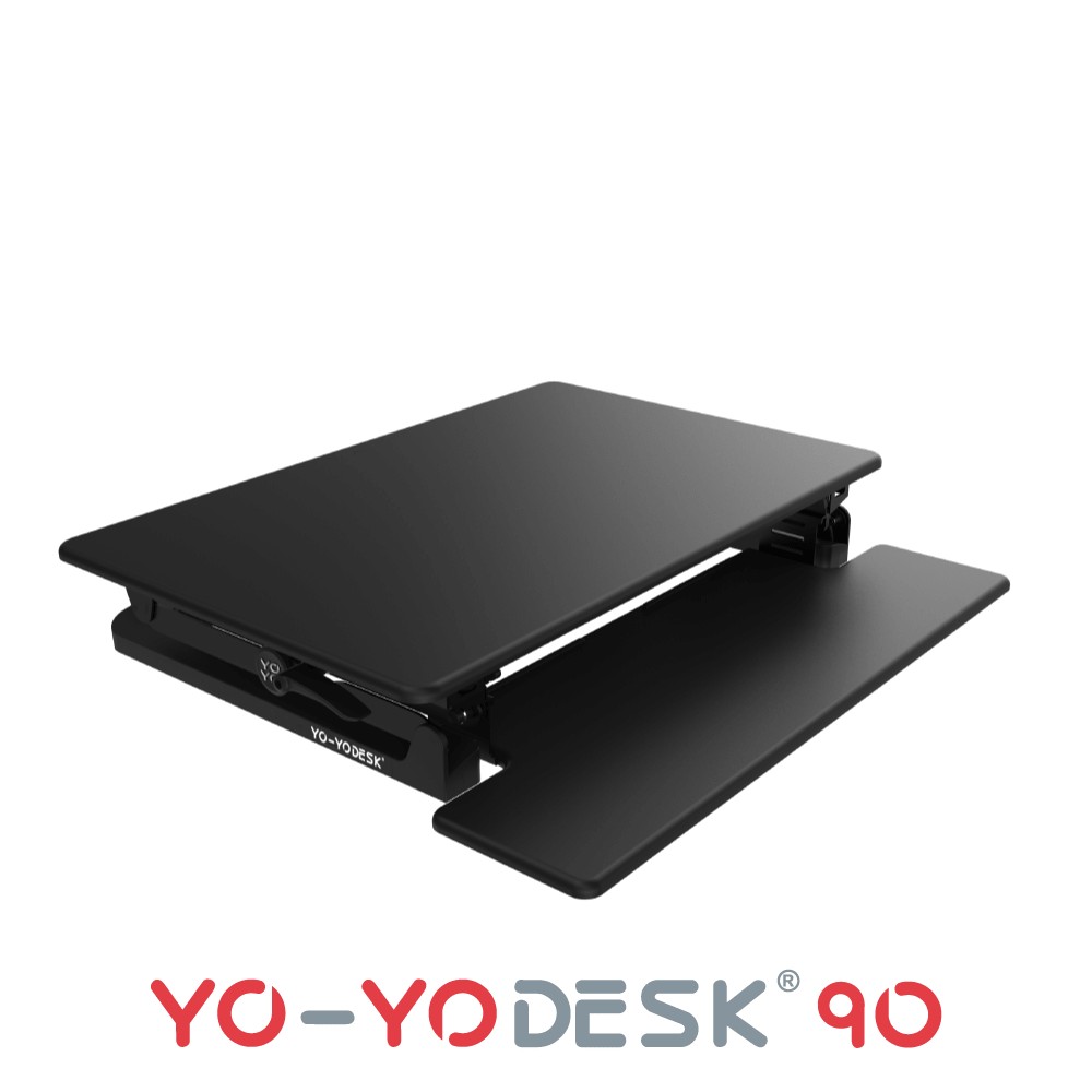 Yo Yo Desk 90 Sit Stand Desk Desk Riser Designed For Dual Monitors Sit Stand Com